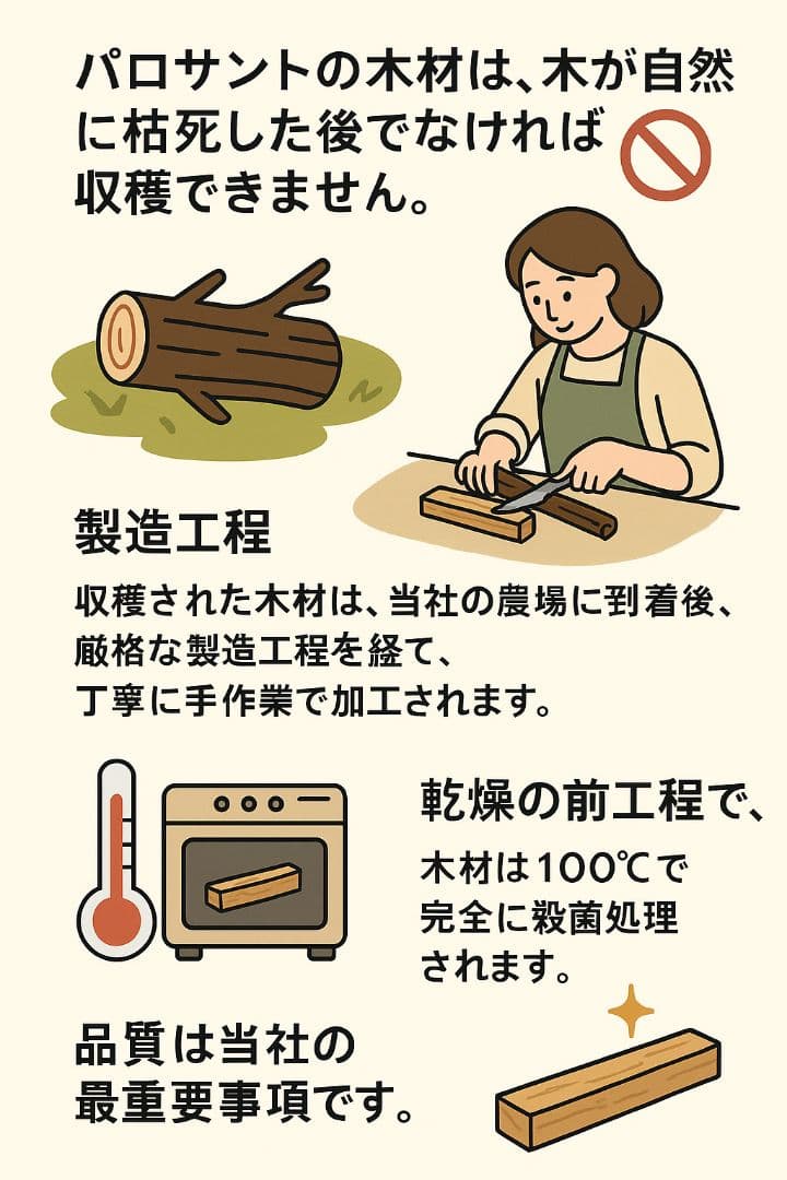 天然お香木インセンス最高級エクアドル産パロサント100本説明書付き浄化ＡＡＡ