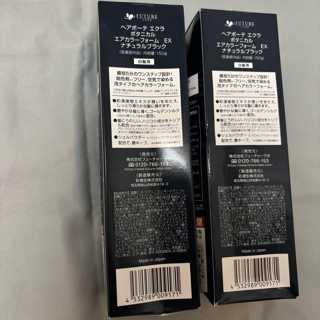 ヘアボーテエクラボタニカルエアカラーフォーム EXナチュラルブラック150g2本