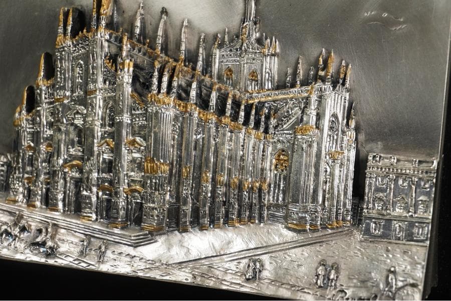 イタリア BRUNEL社 立体芸術作品 銀 MILANO DUOMO
