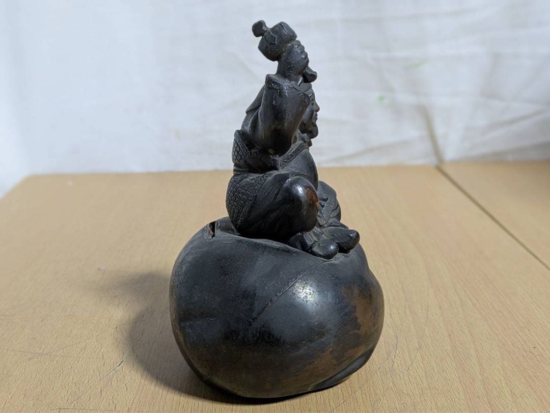 大黒　置物　貯金箱　金属工芸　約752g 骨董　時代物　銅製