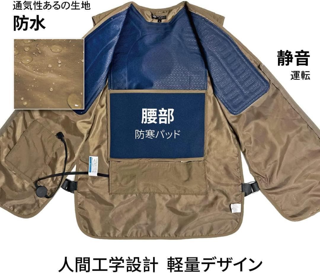 enson 水冷服 空調服 冷却ベスト Lサイズ アウトドア 熱中症対策