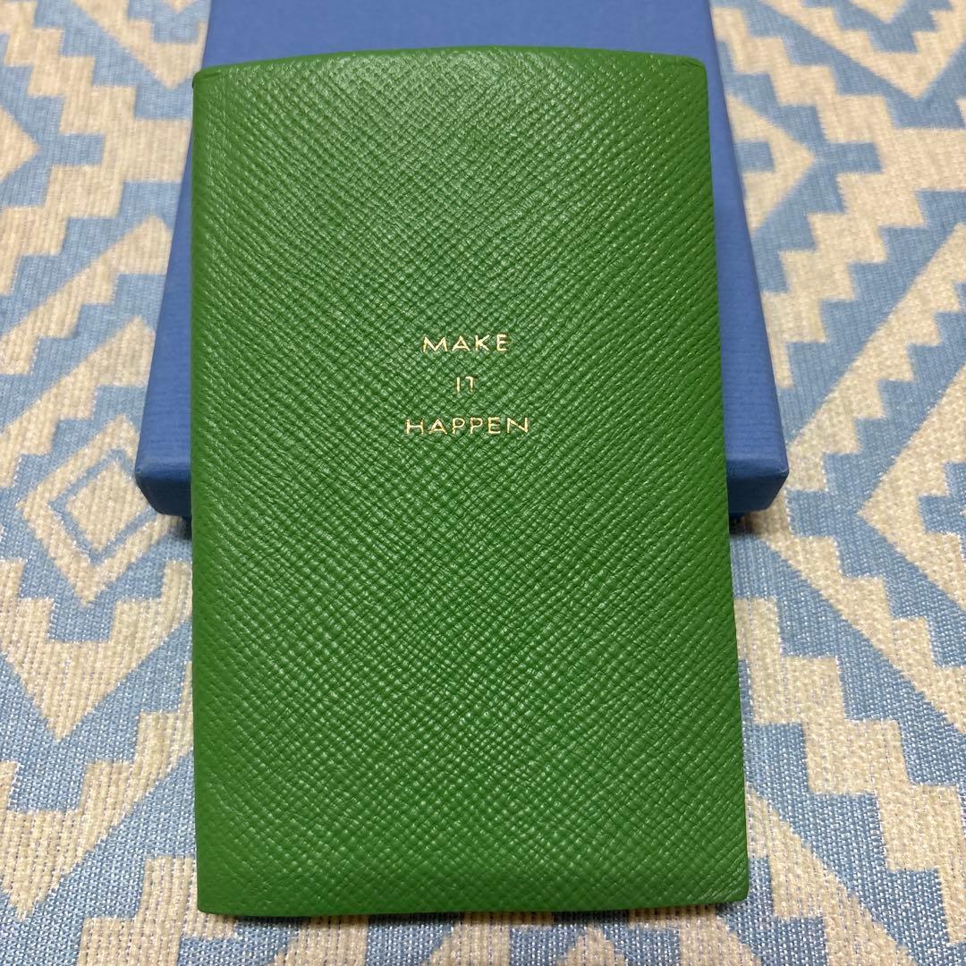 【未使用】SMYTHSON パナマノート グリーン MAKE IT HAPPEN