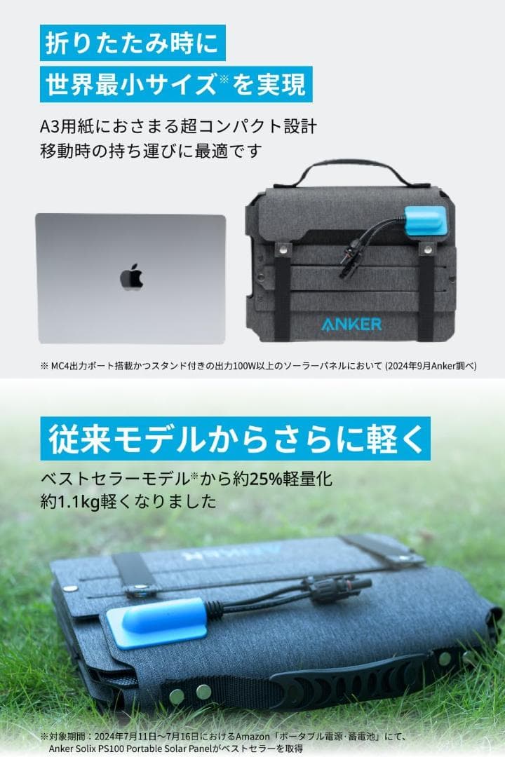 Anker Solix C1000 & Solix PS100 ソーラーパネル