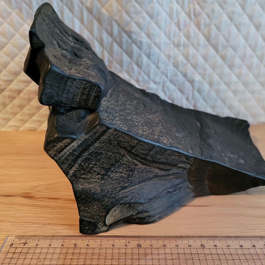 和硯　龍渓硯　作家物　自然石　蓋付硯　希少一点物　長野県上伊那天竜川上流産出