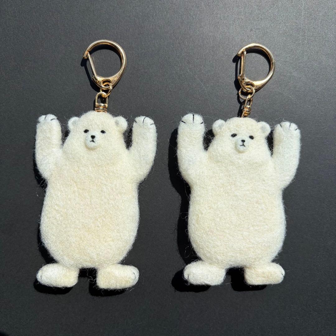 【Ted様】羊毛フェルト/キーホルダー/ハンドメイド/しろくま/バッグチャーム