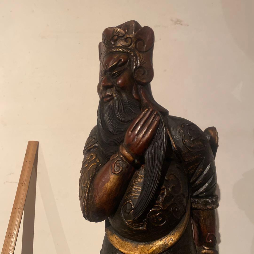 中国色彩人物木彫63cm20cm