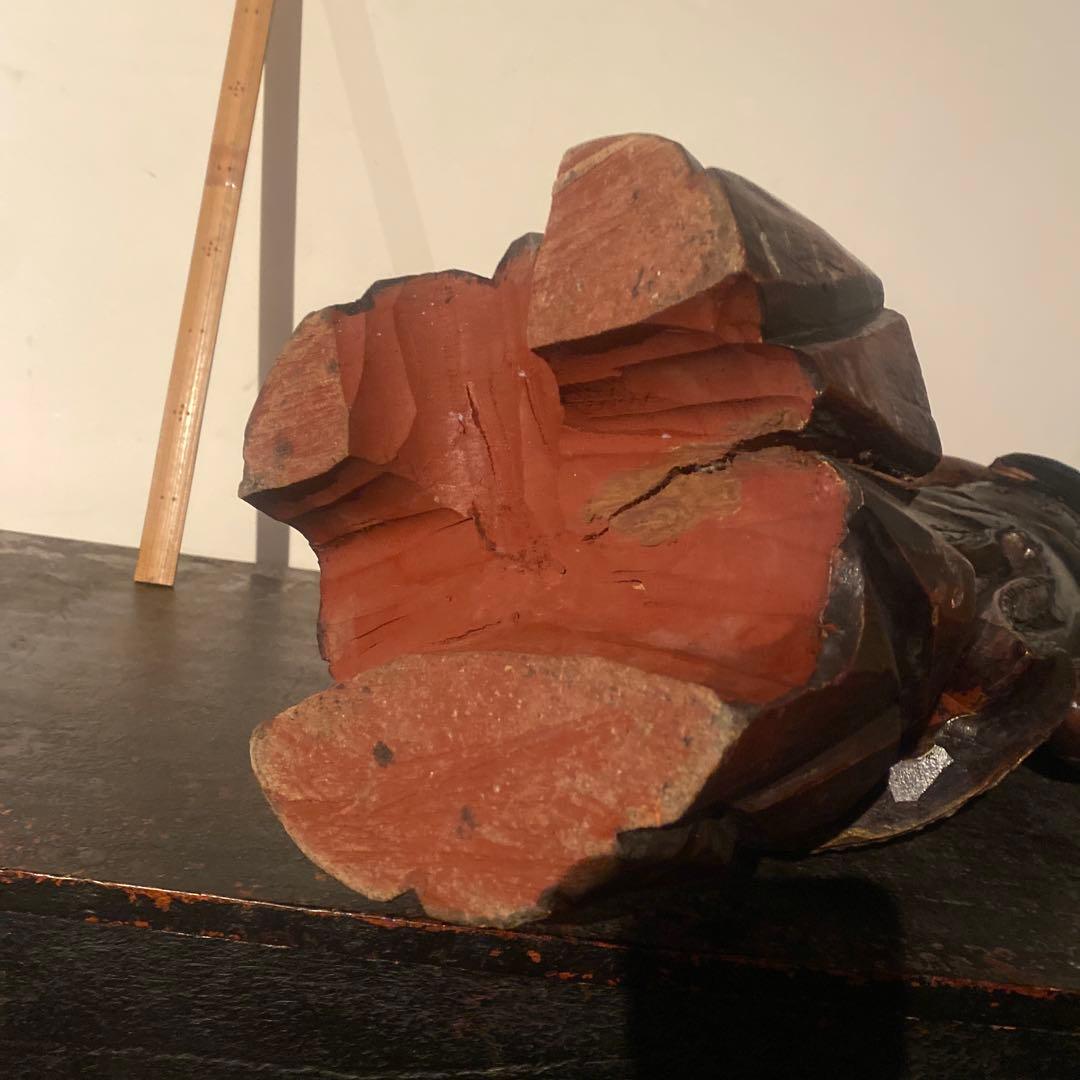 中国色彩人物木彫63cm20cm