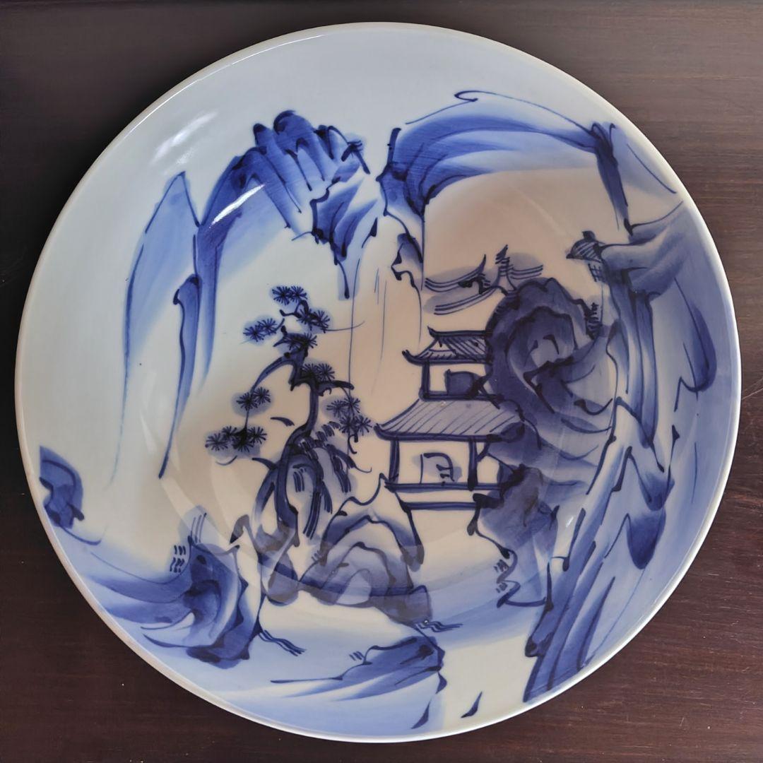 古伊万里 染付 手描き 山水 鉢　大中小3つ アンティーク レトロ 春