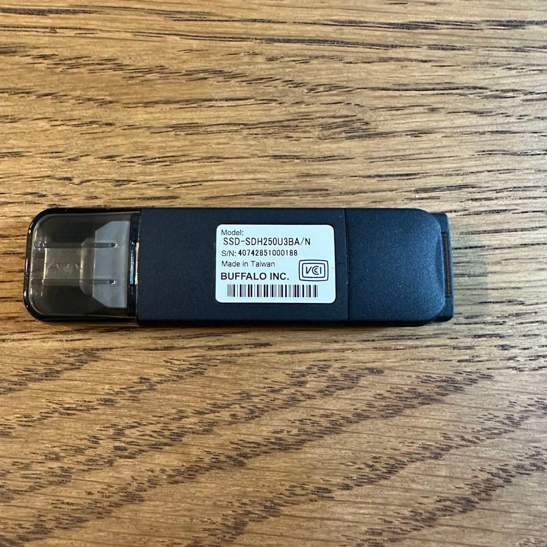 BUFFALO 外付けSSD 250GB SSD-SDH250U3BA/N