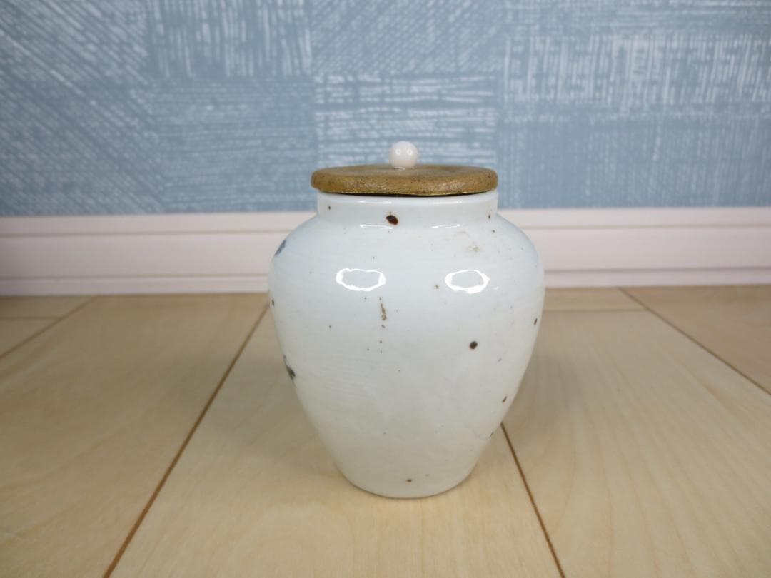 茶入れ★小壺★古伊万里★染付★仕覆★共箱★茶道具
