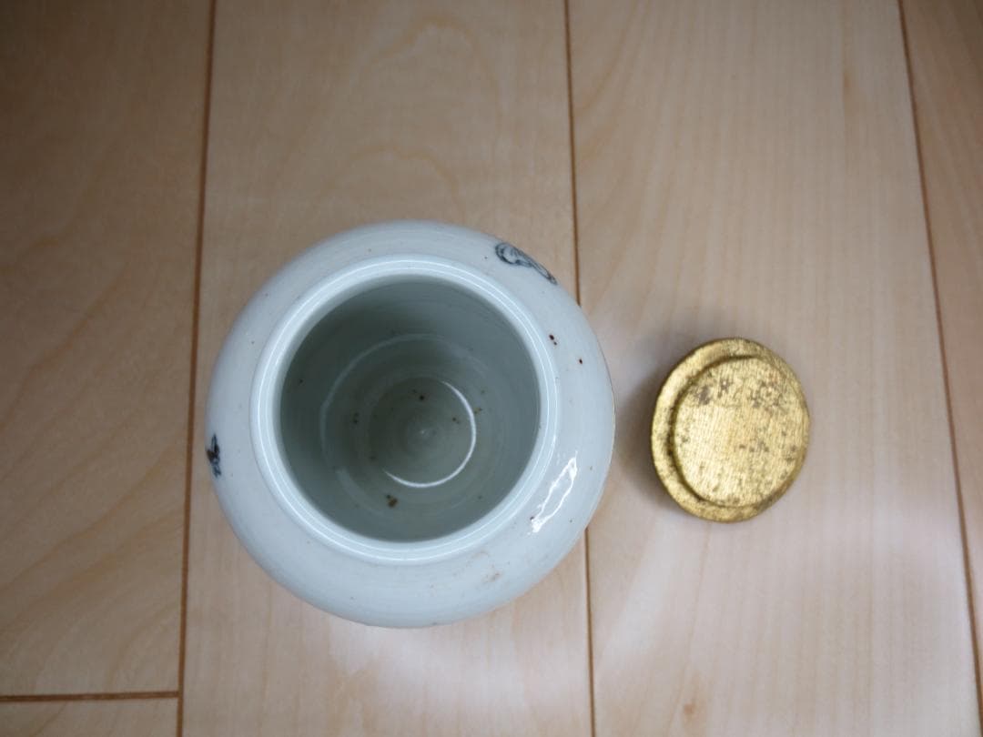 茶入れ★小壺★古伊万里★染付★仕覆★共箱★茶道具