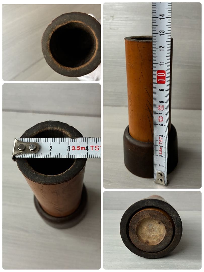 九谷焼　陶器　角福　煙草盆　茶道具　青手　灰入れ　竹灰吹　木箱　年代物　古道具