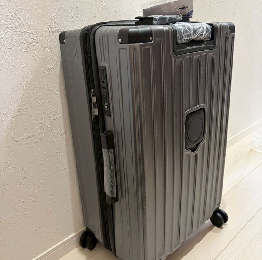 スーツケース キャリーケース 拡張機能付き 超軽量 グレー M 76L 4～7泊