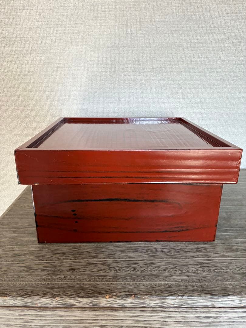 根来塗？　春慶塗？　ヴィンテージ　古道具　漆器製 漆芸　木箱　茶卓にも　骨董