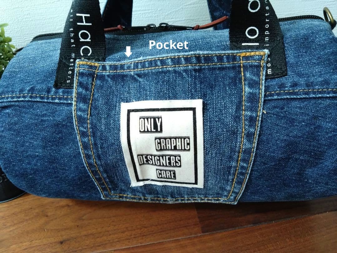 専用❕№724【DENIM❌️ドラム缶型ショルダーバッグ♥】デニムリメイク