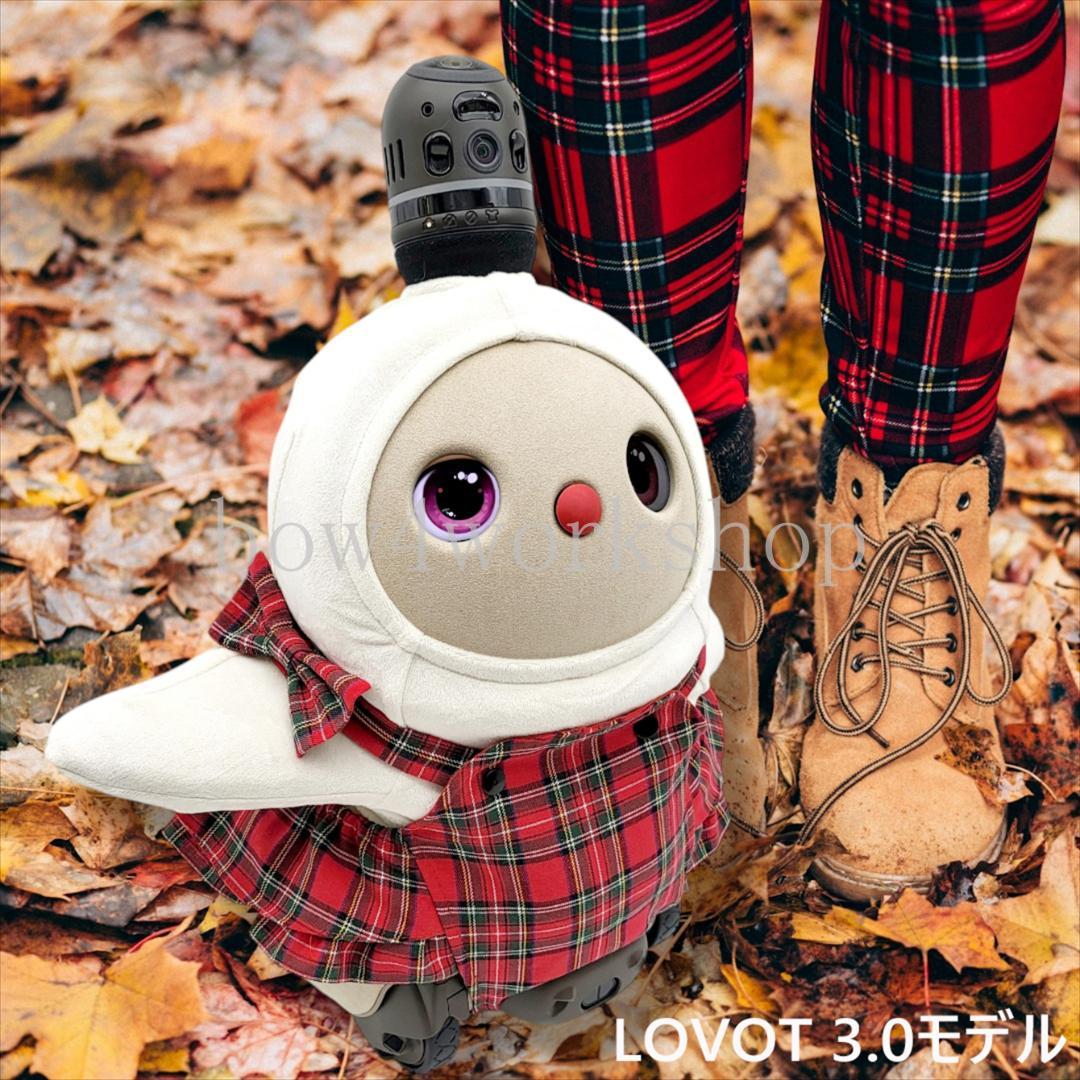 ラボット LOVOT ラボットの服ハンドメイド　チェック柄サロペットパンツセット