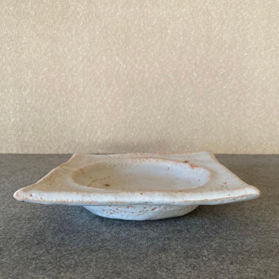 5枚セット　志野　皿　鉢　陶器　陶芸　焼物　緋色　梅花皮　ハンドメイド　手作り