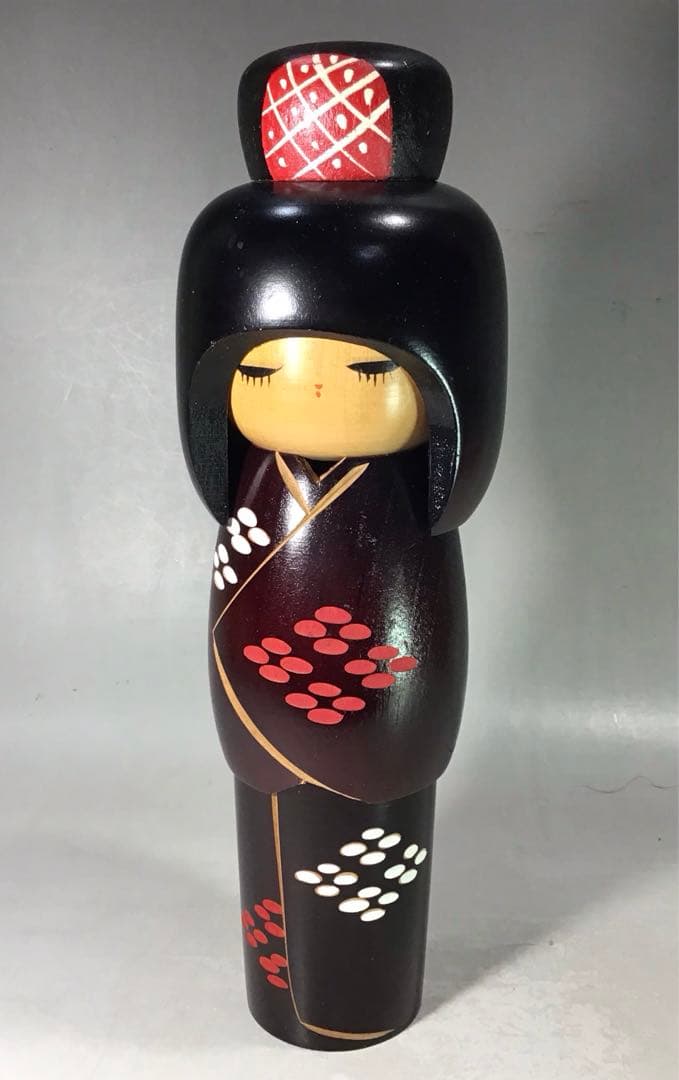 お取り置き 3体 創作こけし 少女 着物 花模様 人形 郷土玩具 作家 こけし