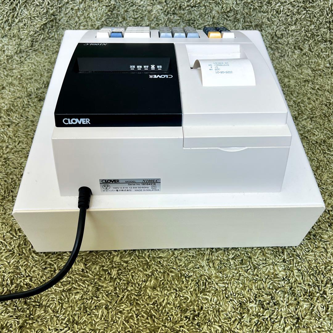 良好　CLOVER クローバー　N100LC 電子 レジスター　ホワイト