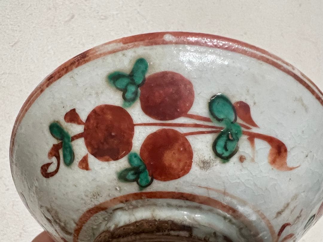 明時代 中国 呉須赤絵 小皿 花紋 懐石 茶道 茶道具 骨董 古美術