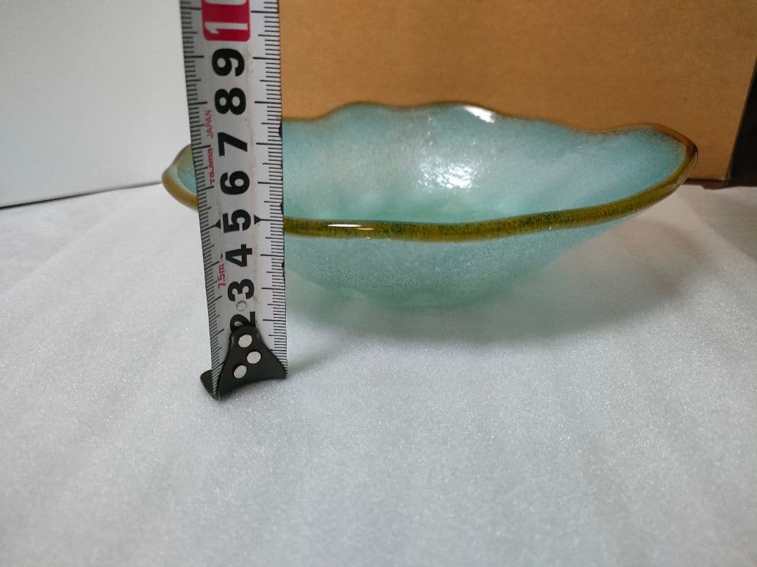 T*N様 希少　琉球ガラス　泡　名工　稲嶺盛吉　器　エメラルド　ブルー