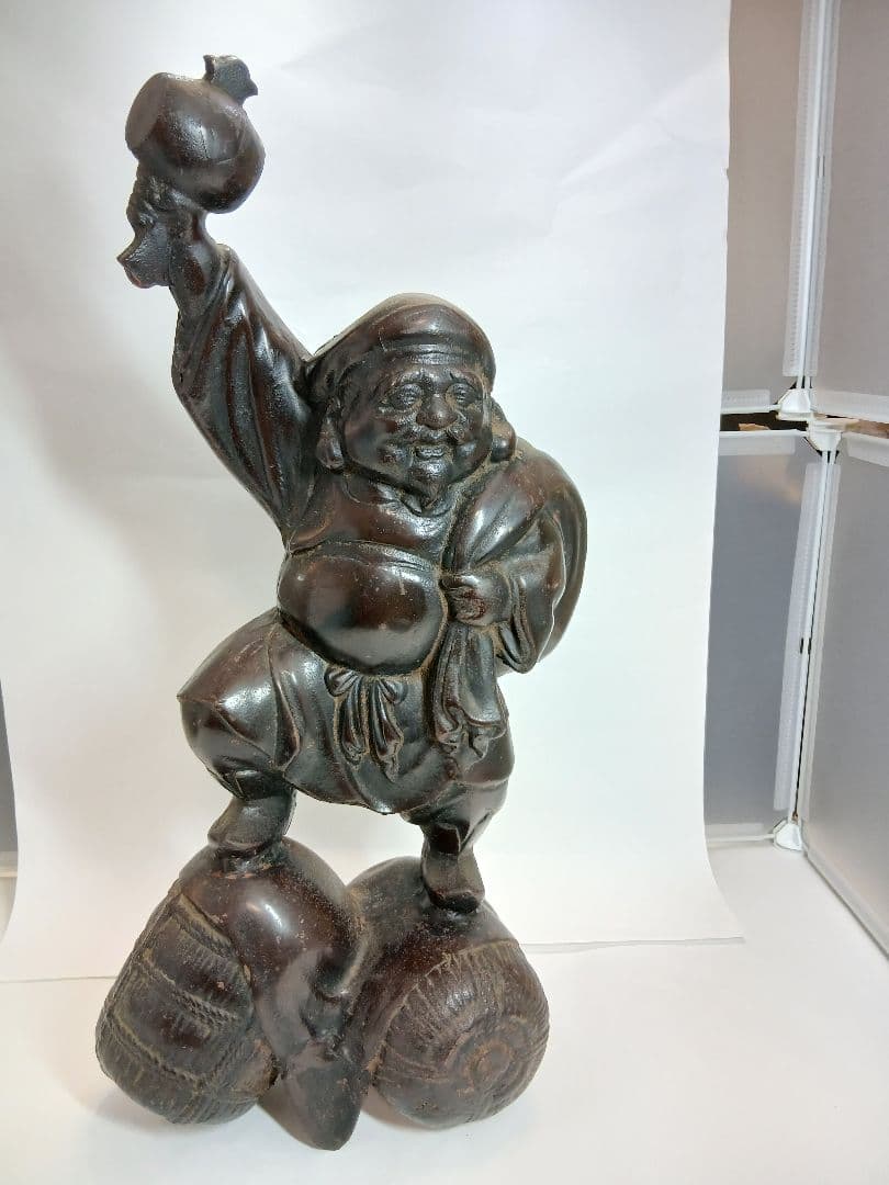 七福神 大黒天 置物 金運 開運 商売繁盛 鋳物風 大型 約40cm