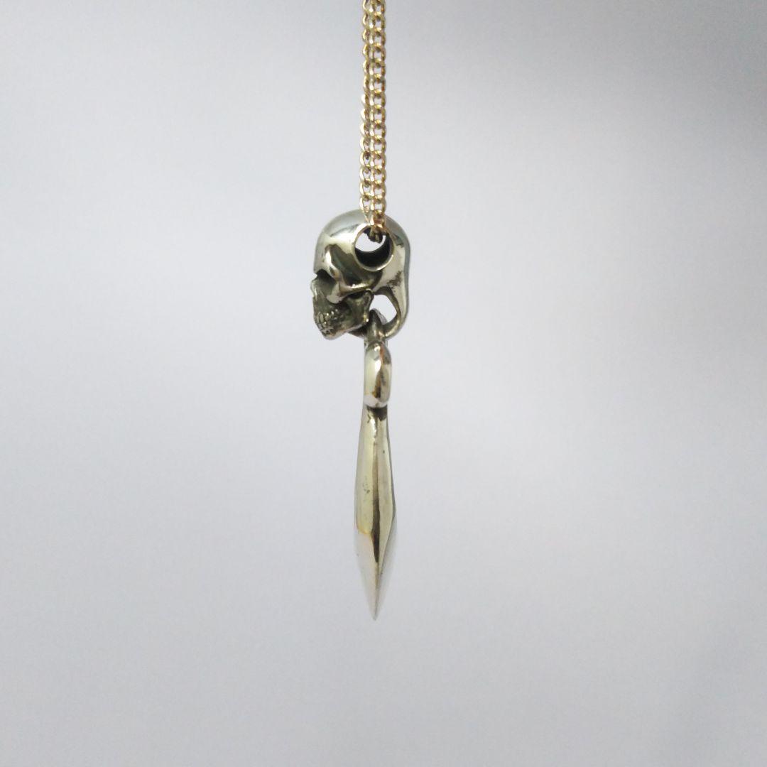 ハンドメイド　ペンダント　トップ　髑髏×矢