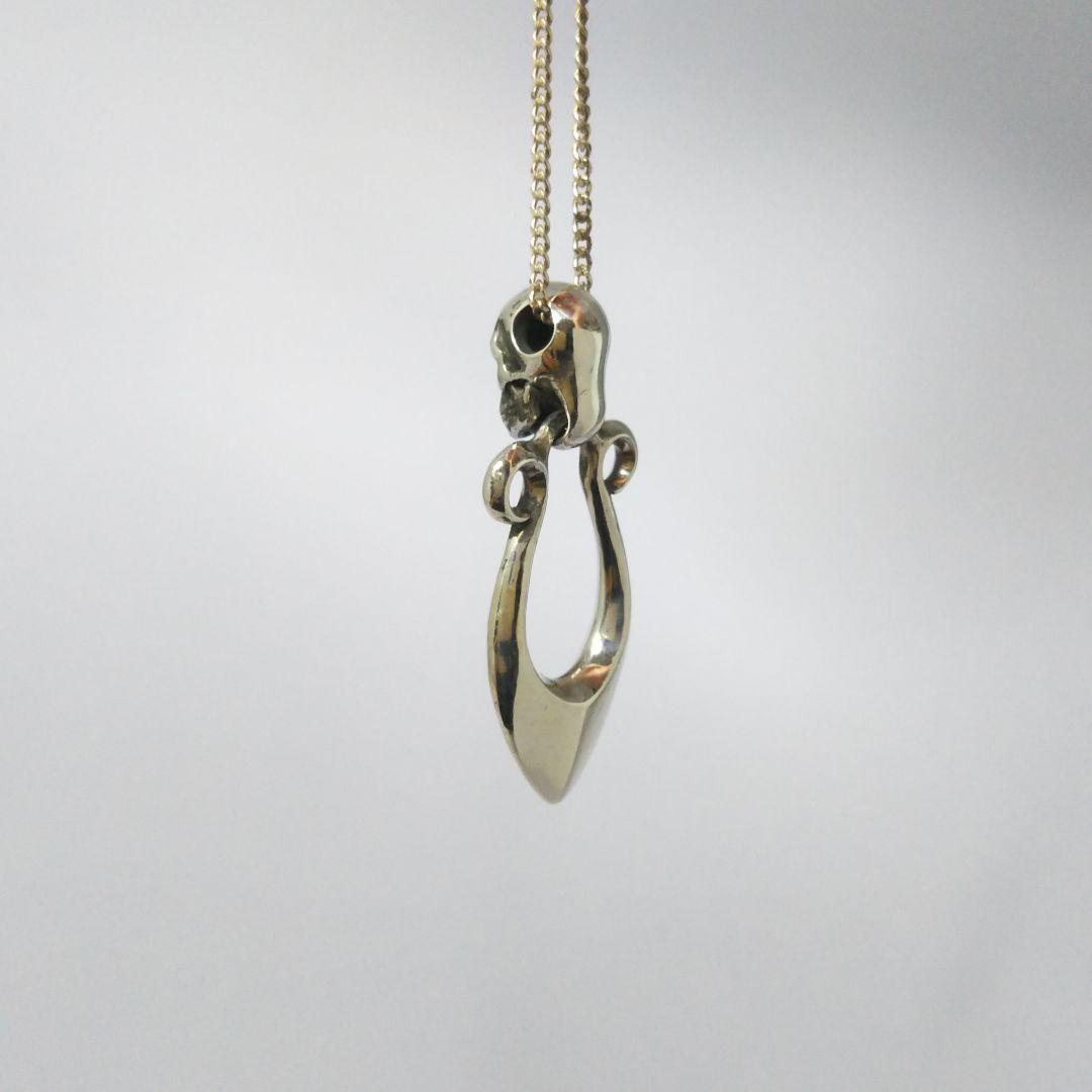 ハンドメイド　ペンダント　トップ　髑髏×矢
