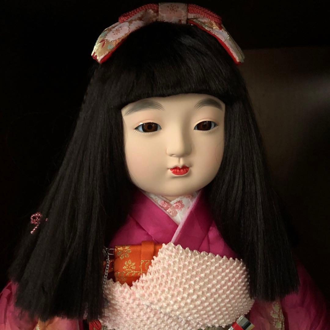 【中古品】ペア市松人形　東京久月　正絹衣装　ドール