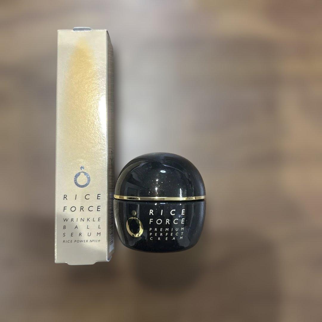 ライスフォース プレミアムパーフェクトクリーム15g+リンクルボールセラム17g