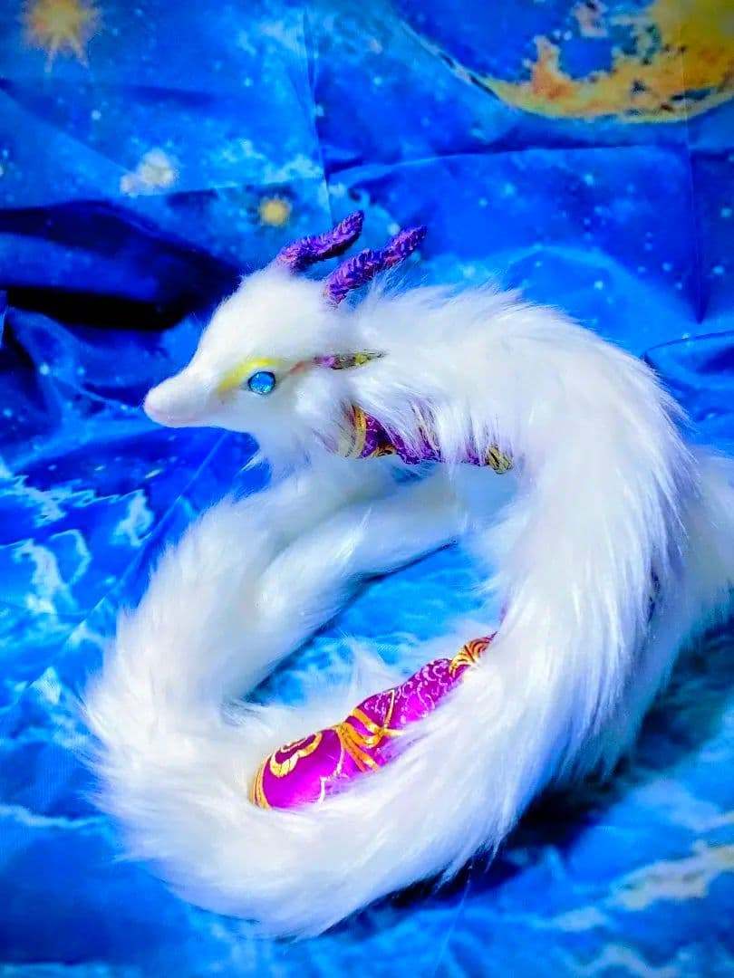 光る瞳☆蓄光琉球ガラス☆双尾天龍アートドールDragonドラゴンartdoll