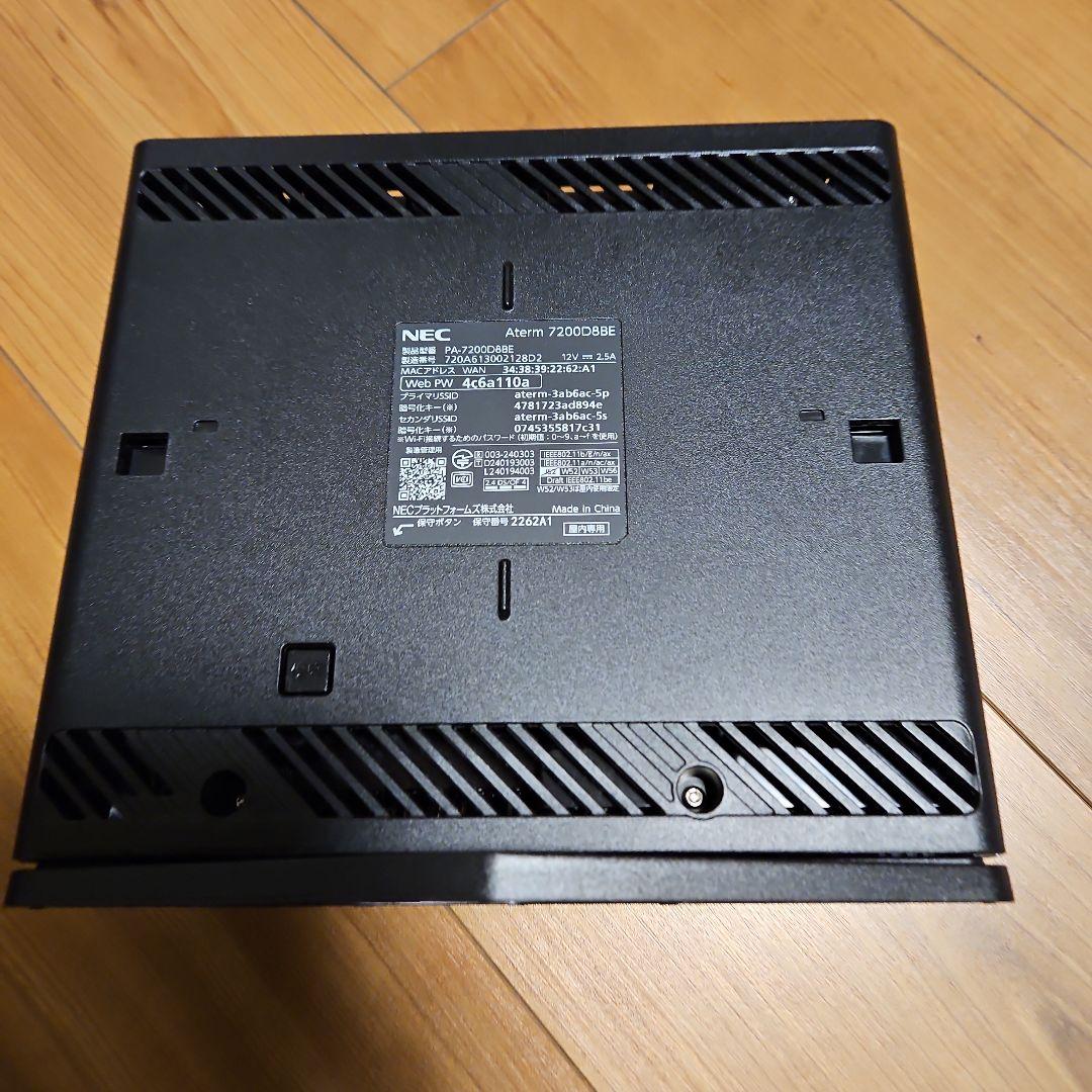 NEC Aterm 7200D8BE 無線LANルーター
