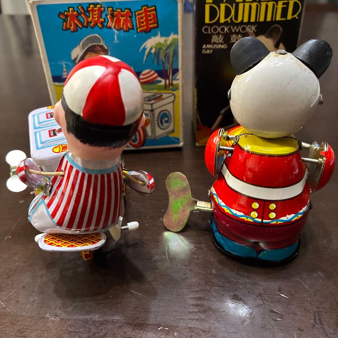 ブリキおもちゃ アイスクリームベンダー&ドラムパンダ　中国製レトロ ゼンマイ式