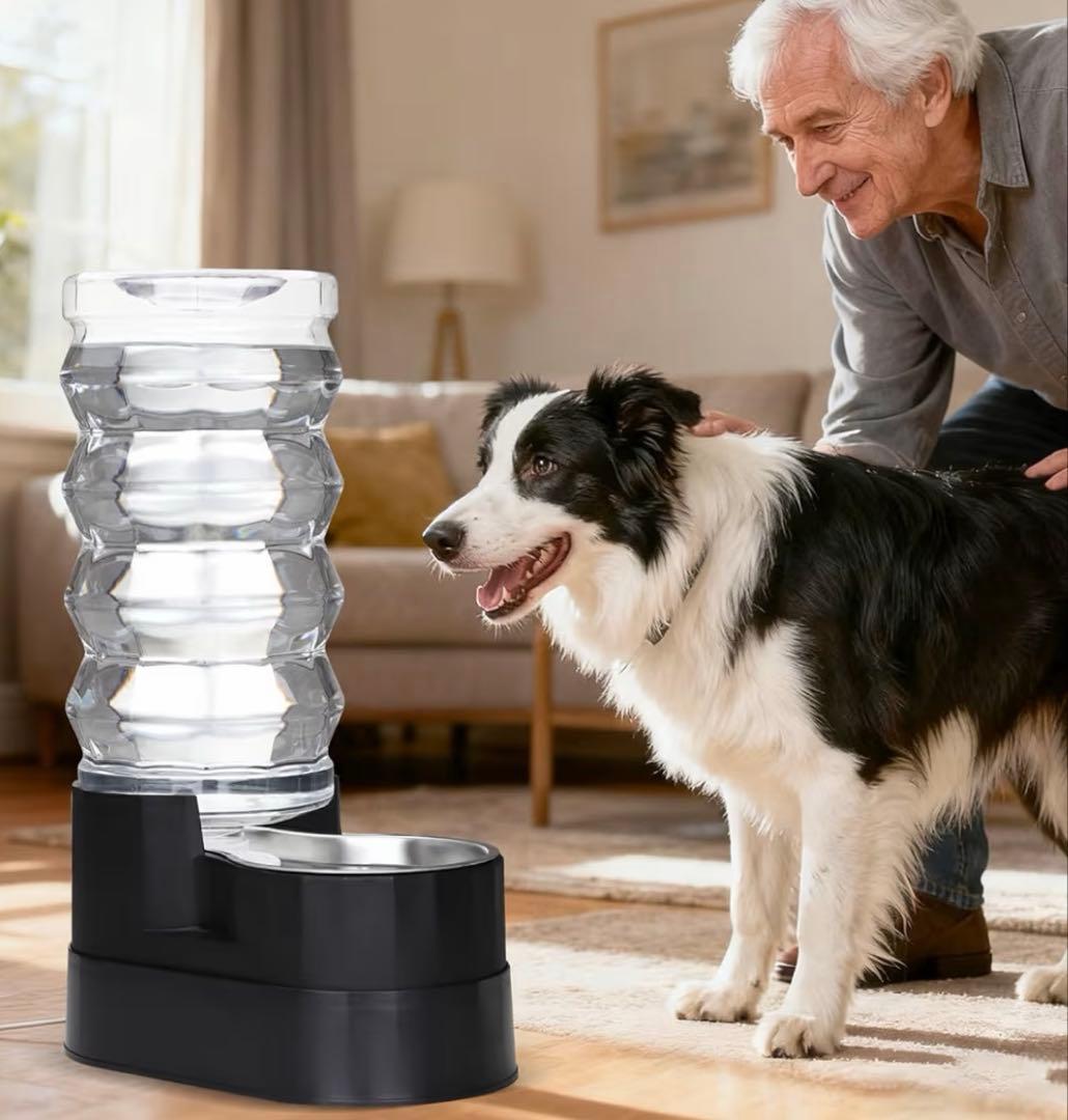 大型犬用ウォーターディスペンサー ステンレス ペットウォーターボウル 9L