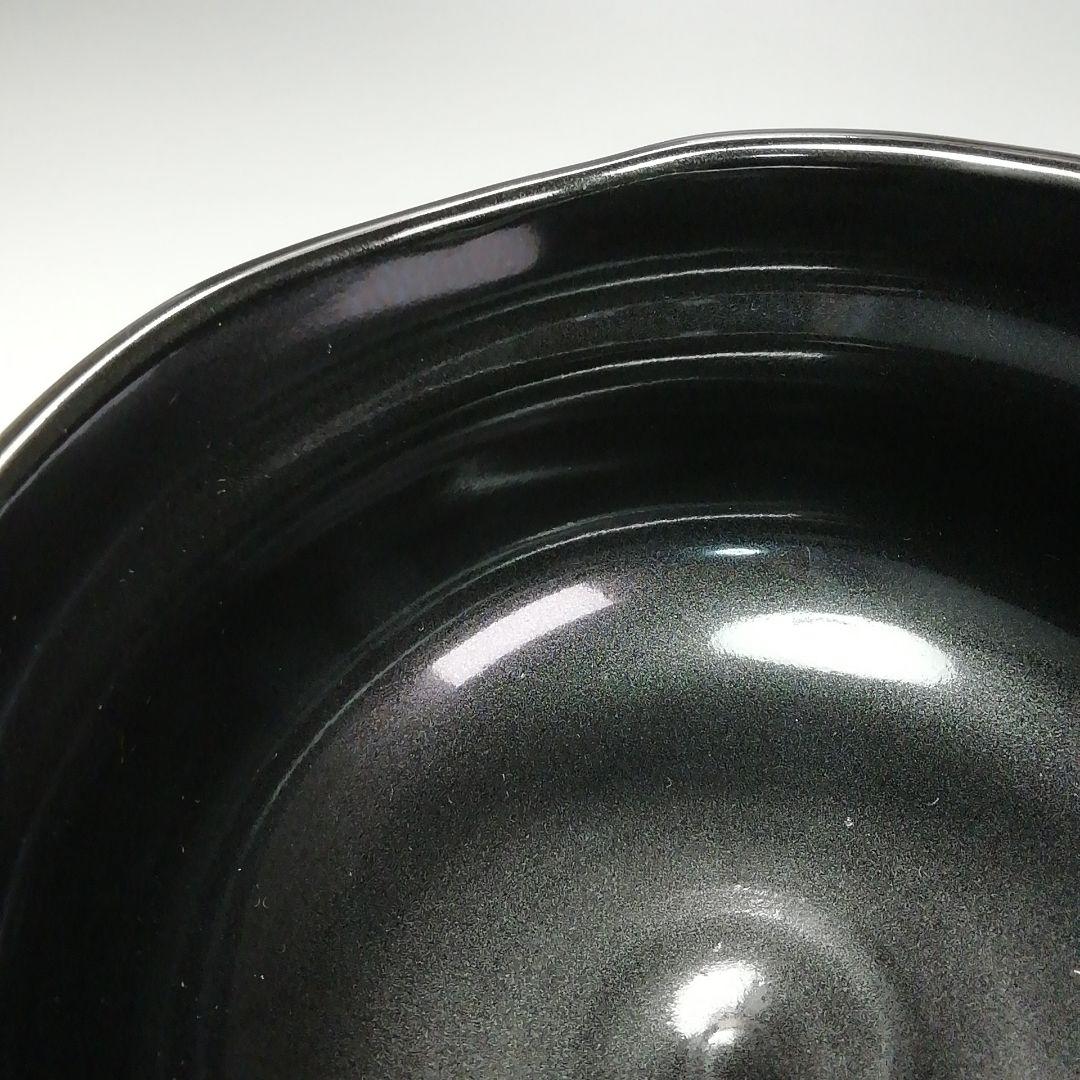 Ｓ４９９　茶碗　『倣黒織部』『安田茂郎作』　共箱　抹茶碗　茶道具