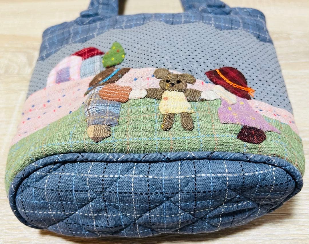 ★新作★スーちゃん＆ビリーくん＆くま　ブルー系 トートバッグ　ハンドメイド