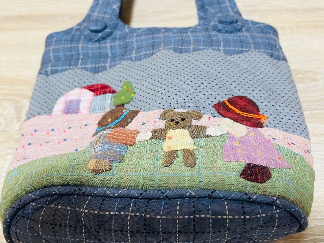 ★新作★スーちゃん＆ビリーくん＆くま　ブルー系 トートバッグ　ハンドメイド