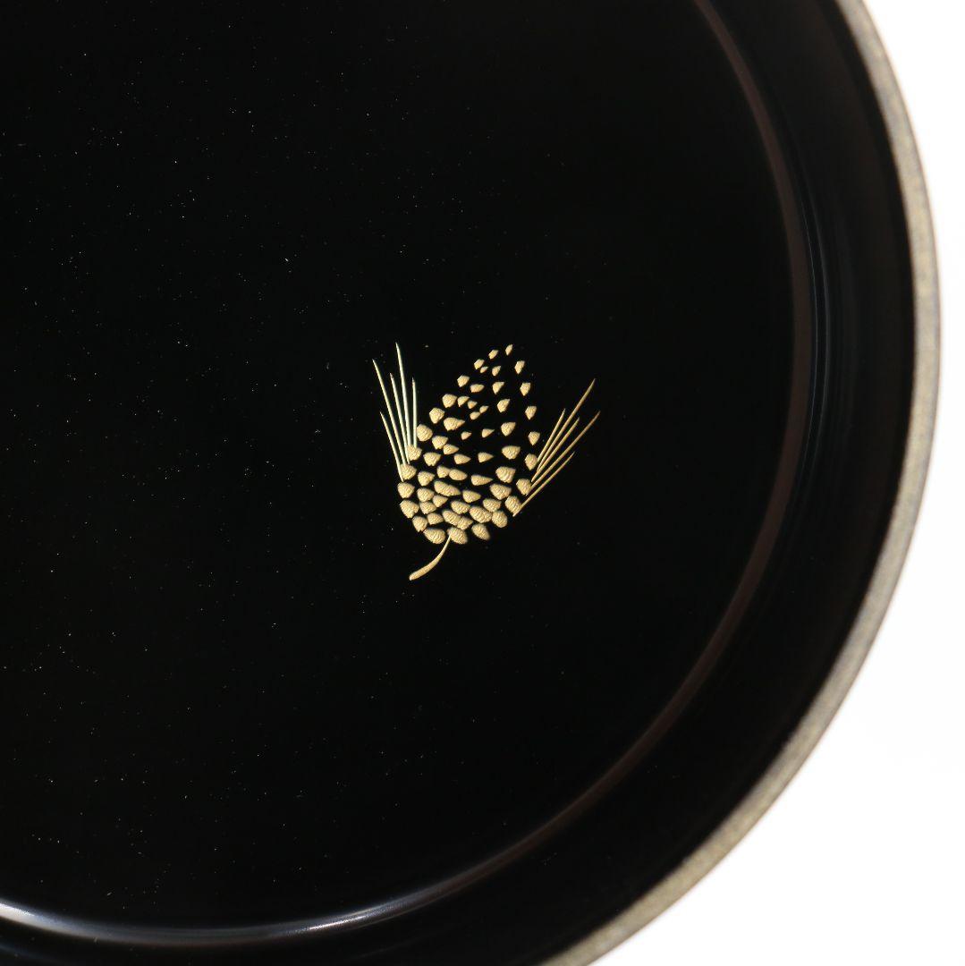 小路高春作 松葉沈金 平棗 薄茶器 茶道具 共箱共布　V1062