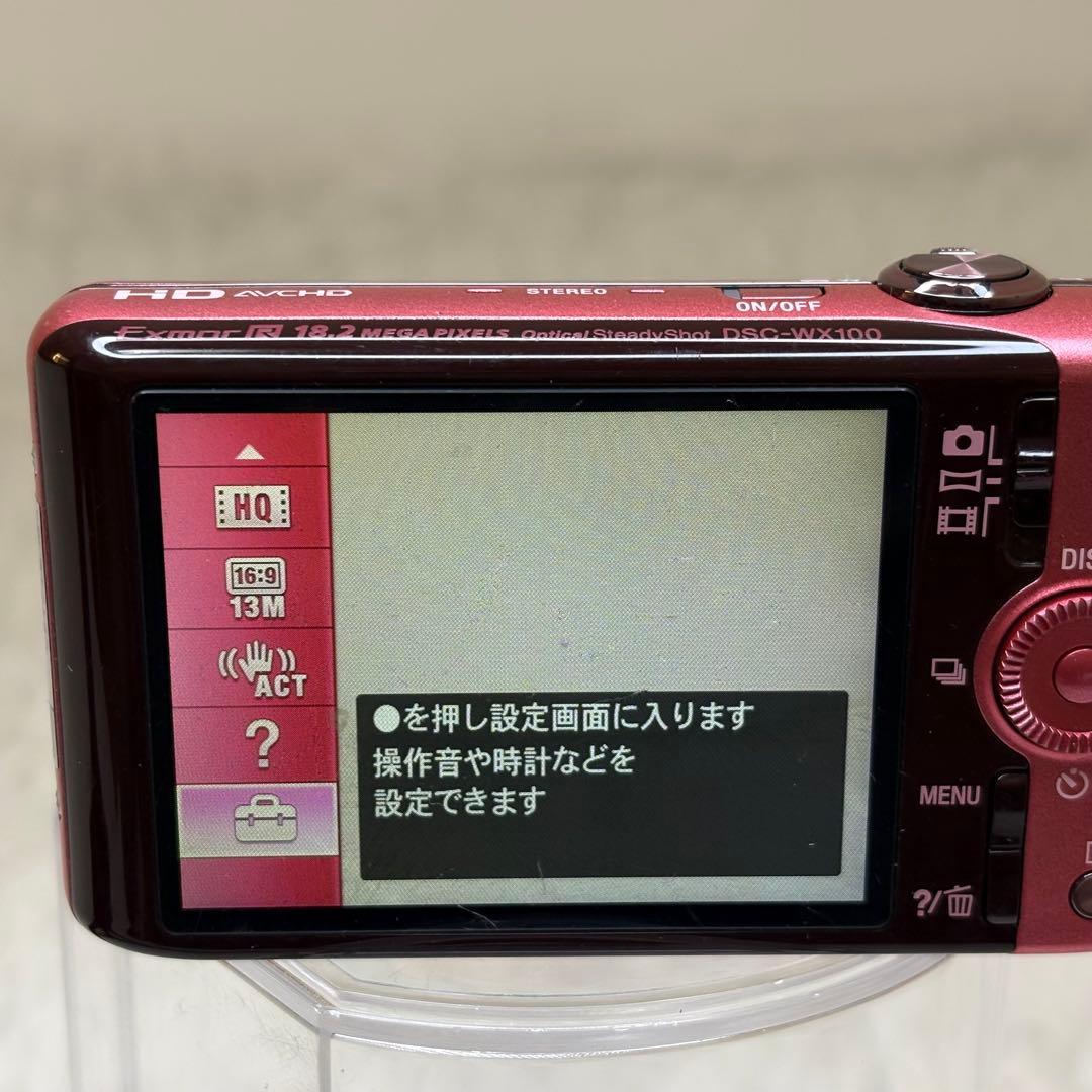 SONY カメラ　DSC-WX100 充電器　ピンク　コンデジ　動作品