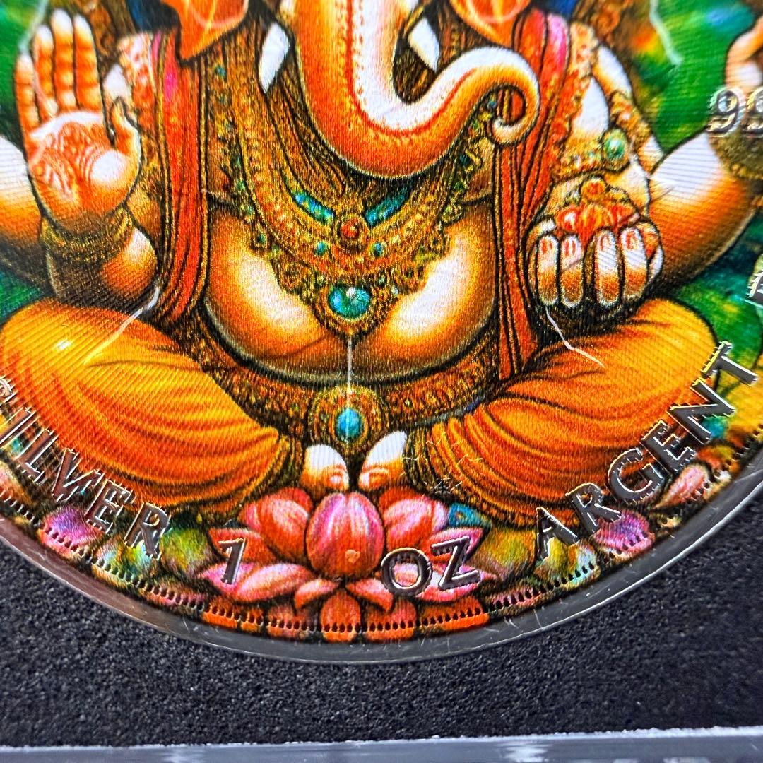 メイプルリーフ 銀貨 カラー インドの神様 ガネーシャ 1オンス 1oz