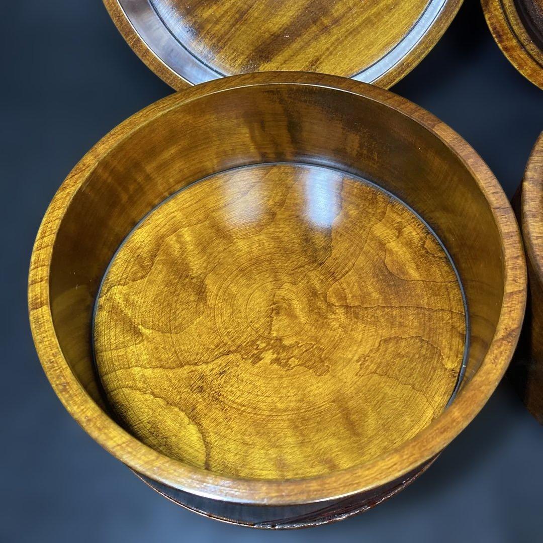 烏城彫 漆器 三段重 重箱