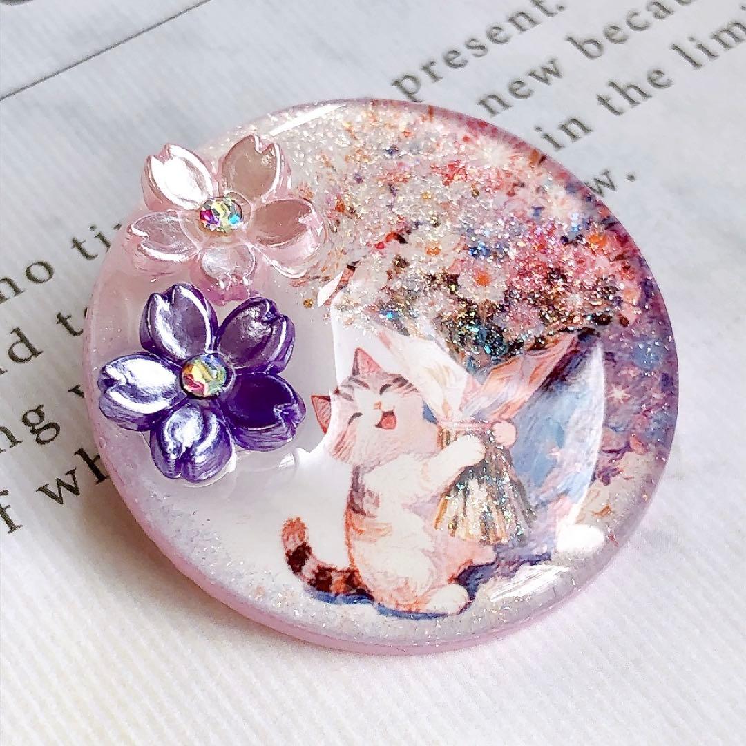 同梱100円引❤️No.2491 レジン ヘアゴム ♡ 猫 ネコ ねこ ♡