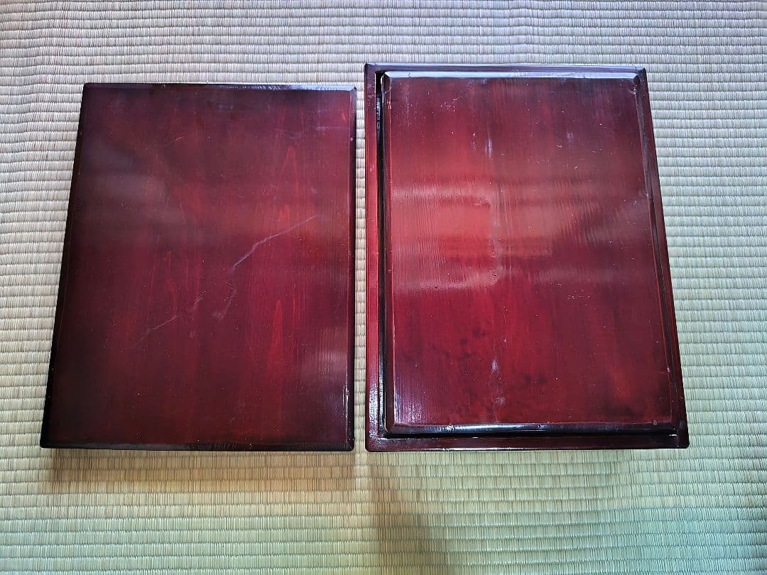伝統漆器　木箱　道具箱　文箱　入れ子式　　大中2個