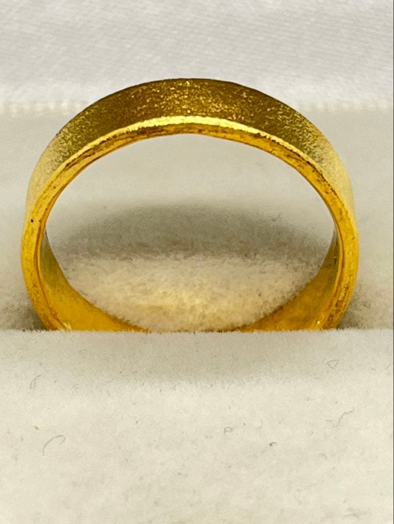 K24 純金 平打ちマットリング 艶消し加工5.66g 刻印あり ハンドメイド