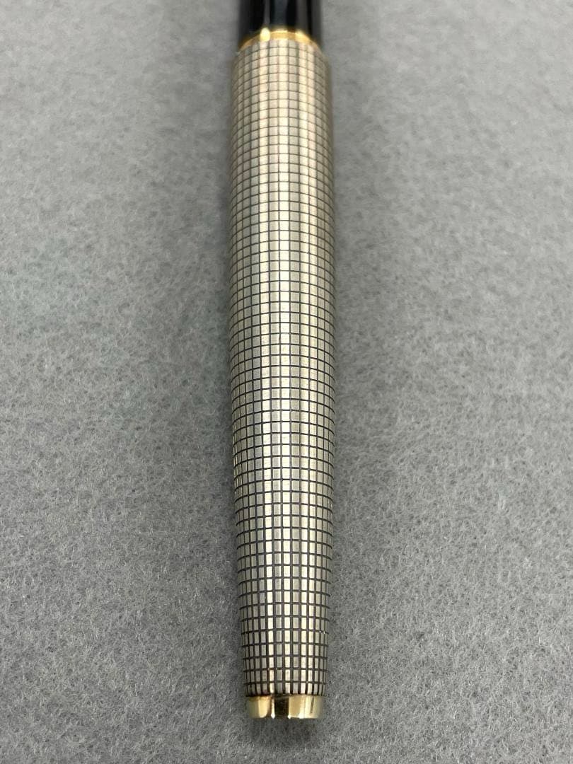 【未使用】セーラー万年筆　スターリングシルバー　18K 　＜4＞ 格子柄
