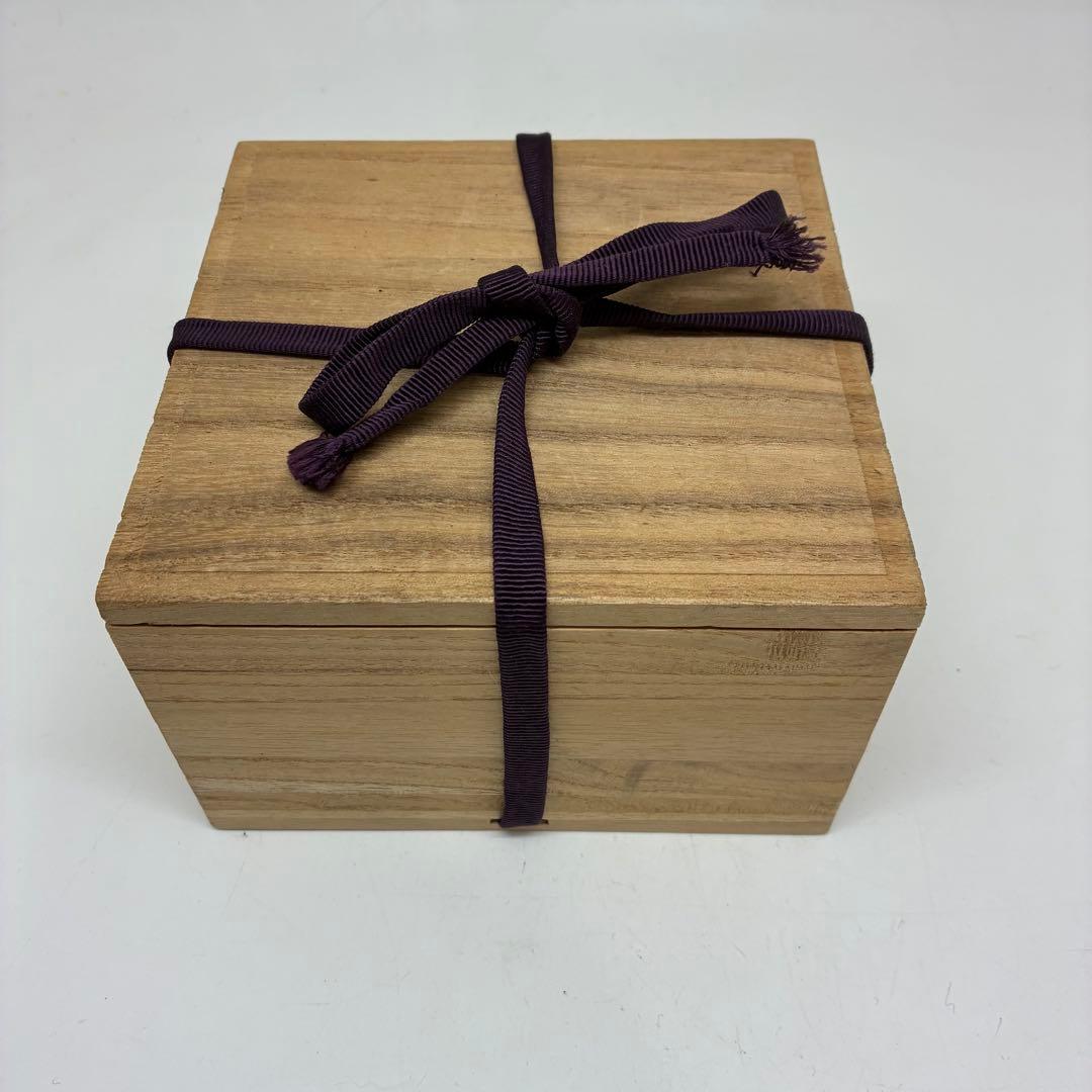 美品　茶道具　茶碗　古道具　多色陶器茶碗 在名　桐箱付#1001