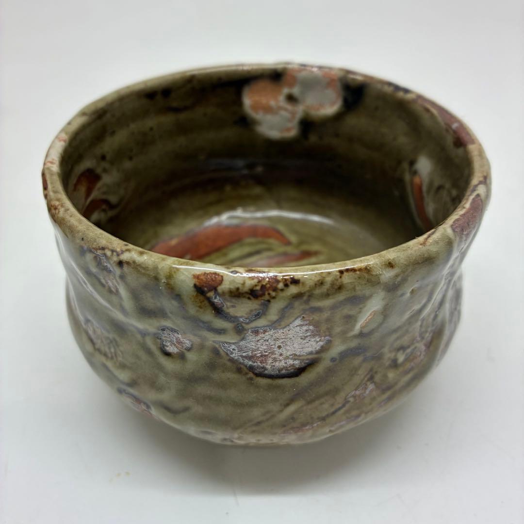美品　茶道具　茶碗　古道具　多色陶器茶碗 在名　桐箱付#1001