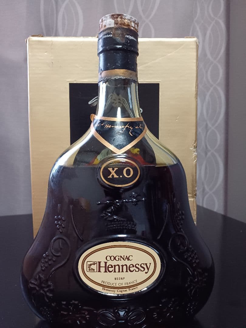 ヘネシー XO Hennessy 金キャップ グリーンボトル 箱付 コニャック