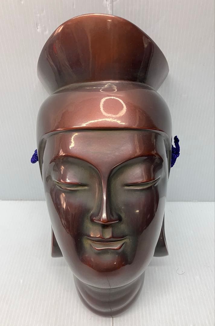 【希少・木製】吉備のおもて 弥勒菩薩 仏面 双藝社 木彫り 美術工芸品 共箱付
