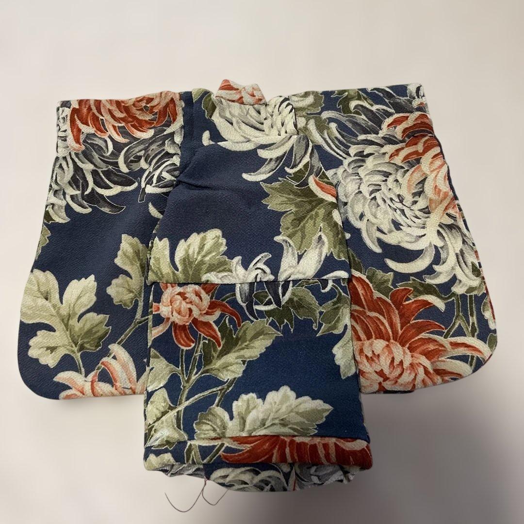 人形の着物　六号　古布ちりめん　菊の花　102705